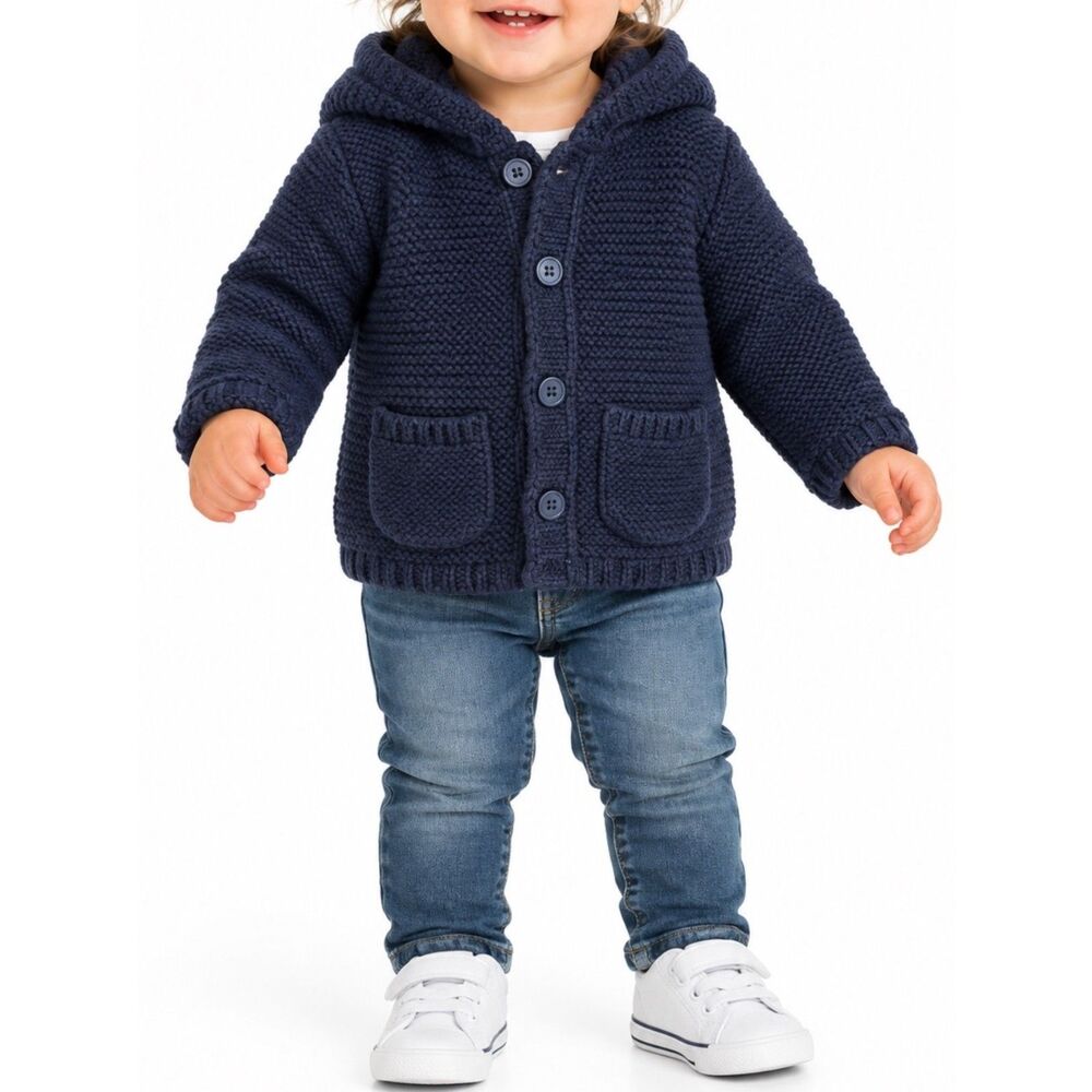 🔥5 for $30🔥 GAP Infant Navy Knitted Button Down Sweater | Size 6-12M